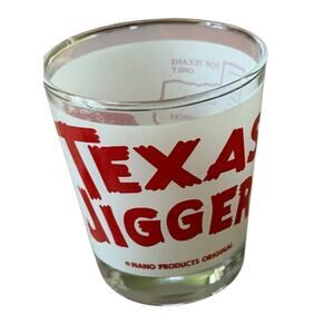 VTG Texas Jigger Whiskey Scotch Glass On The Rocks Measuring Novelty Large Shot